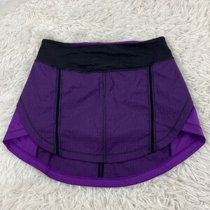 Lululemon Full Stride Skirt (Tall) Eighth Gingham Tender Violet Black / Black